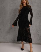 vices Rochie Neagră De Cocktail din Plasă cu Model de Catifea Fyreleva