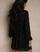 vices Rochie Neagră din plasă cu imprimeu floral din velur Erkelia