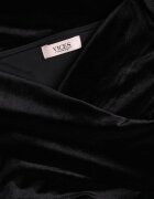 vices Rochie Neagră din Velur Off Shoulder cu Despicătură Elinesh