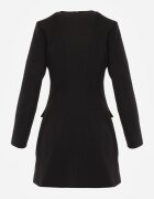 vices Rochie Negru Trapezoidală cu Croială Elegantă Decorată cu Imitație de Buzunare Agats