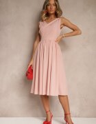 vices Rochie Roz Basic cu croi evazat Tolaneia