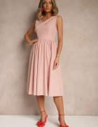 vices Rochie Roz Basic cu croi evazat Tolaneia