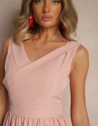 vices Rochie Roz Basic cu croi evazat Tolaneia
