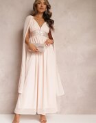 vices Rochie Roz Maxi cu croi evazat Decorată cu paiete cu bretele late Nedilva