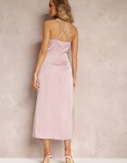 vices Rochie Roz Maxi cu șliț și drapaje Viviepa