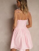 vices Rochie Roz Rustic din Bumbac Decorată cu Legătură Fenirelle