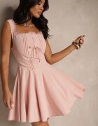 vices Rochie Roz Rustică cu croi evazat cu legătură din grosgrain Folessea
