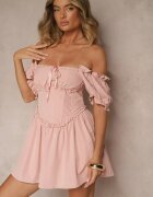 vices Rochie roz rustică cu legătură tip corset Tolarina