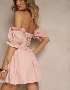 vices Rochie roz rustică cu legătură tip corset Tolarina