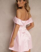 vices Rochie Roz Spaniolă din Satin Decorată cu Aplicații Fenilune