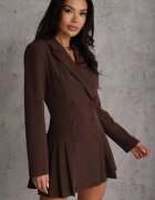 vices Rochie-sacou cloș maro cu umeri întăriți Ilarita