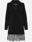 vices Rochie-Sacou Neagră cu Croială Boxy cu Dantelă Decorativă Cheridine