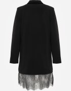 vices Rochie-Sacou Neagră cu Croială Boxy cu Dantelă Decorativă Cheridine