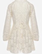 vices Rochie transparentă cu flori croi evazat Delamna Bej