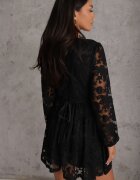vices Rochie transparentă cu flori croi evazat Delamna Neagră