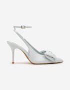 vices Sandale Albastre cu toc stiletto Slingback Decorate cu fundă Tilvanea