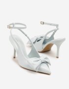 vices Sandale Albastre cu toc stiletto Slingback Decorate cu fundă Tilvanea