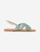 vices Sandale Albastru-Verde Decorate Cu Barete Din Plasa Calozi