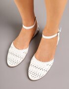 vices Sandale Albe Decupate cu baretă cu cataramă la gleznă Zarilune