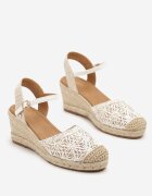 vices Sandale Albe pe Pană Împletită în Stil Boho Lisalia