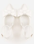 vices Sandale Albe pe toc cui Slingback decorate cu fundă Tilvanea