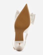 vices Sandale Albe pe toc cui Slingback decorate cu fundă Tilvanea
