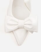 vices Sandale Albe pe toc cui Slingback decorate cu fundă Tilvanea