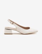 vices Sandale Albe Slingback cu branț din piele Ciarissa