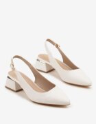 vices Sandale Albe Slingback cu branț din piele Ciarissa