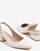 vices Sandale Albe Slingback cu branț din piele Ciarissa