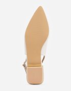 vices Sandale Albe Slingback cu Branț din Piele Naturală Galeresa