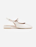 vices Sandale Albe Slingback cu Branț din Piele Naturală Sovritia