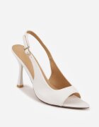 vices Sandale Albe Slingback cu toc cui cu vârful deschis Blooma