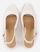vices Sandale Albe Slingback cu toc cui cu vârful deschis Blooma