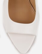 vices Sandale Albe Slingback cu toc cui cu vârful deschis Blooma