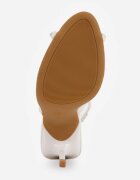 vices Sandale Albe Slingback din Plasă cu Toc Stiletto Decorate cu Zirconii Aethipe