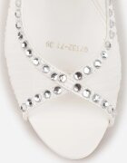 vices Sandale Albe Slingback din Plasă cu Toc Stiletto Decorate cu Zirconii Aethipe