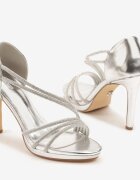 vices Sandale Argintii cu toc Stiletto decorate cu Zirconii Noritia