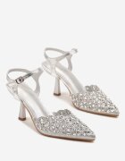 vices Sandale Argintii Decupate cu Toc Stiletto Decorate cu Zirconii Nilathra