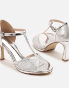 vices Sandale Argintii pe toc stiletto clepsidră cu Zirconii Folaniva