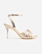 vices Sandale Aurii cu Barete Decorative pe Toc Stiletto cu Cataramă Poriena