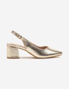 vices Sandale Aurii cu toc bloc Slingback cu branț din piele Ciaravien