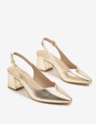 vices Sandale Aurii cu toc bloc Slingback cu branț din piele Ciaravien