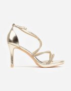 vices Sandale Aurii cu toc stiletto cu barete decorate cu zirconii Sorisma
