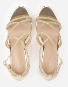 vices Sandale Aurii cu toc stiletto cu barete decorate cu zirconii Sorisma