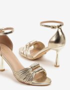 vices Sandale Aurii cu Toc Stiletto Decorate cu Noduri Saromelle