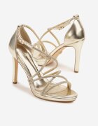 vices Sandale Aurii cu toc stiletto decorate cu zirconii Sarerelle