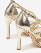 vices Sandale Aurii cu toc stiletto decorate cu zirconii Sarerelle