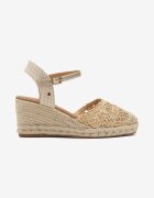 vices Sandale Aurii pe Pană Împletită în Stil Boho Lisalia