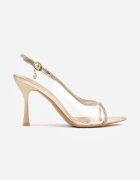vices Sandale Auriu cu toc stiletto cu barete cu zirconii Ovilira